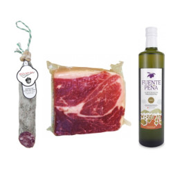 PACK Olive Oil Extra + 1/2 Salchichon +1 Kg Iberian Ham