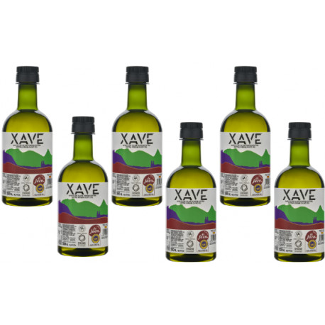 6 Olivenöl Glasflasche Extra BIO 500ml